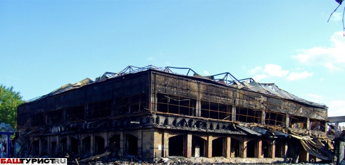 Сгоревший универмаг Ишимбай 2009 год