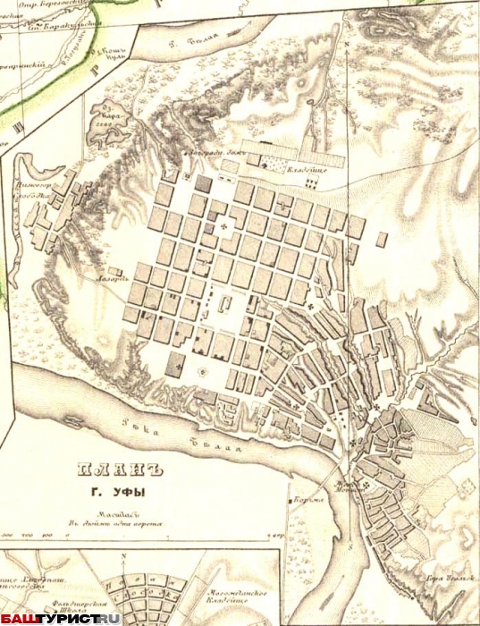 карта Уфа 1871г