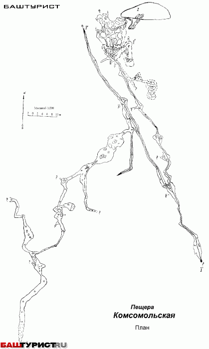 Комсомольская пещера схема план