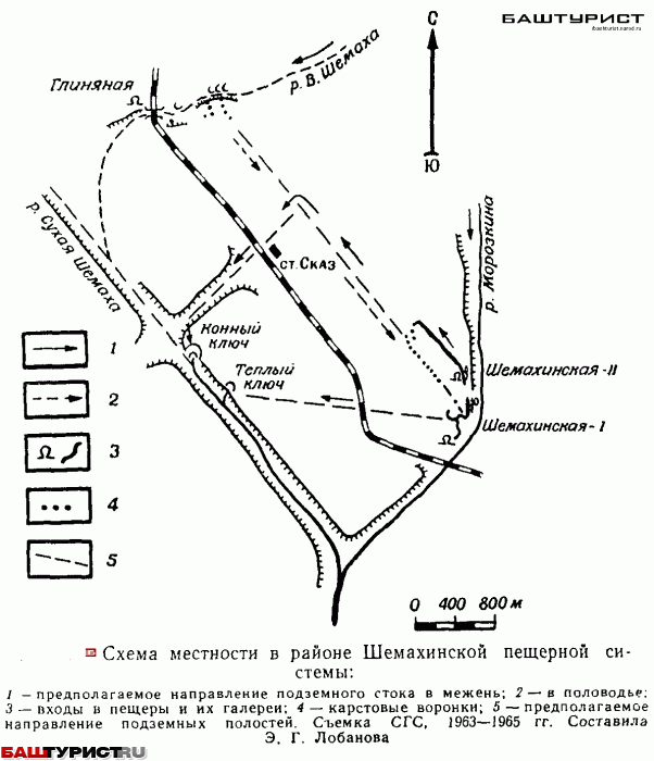 Схема местности в районе Шемахинской пещеры