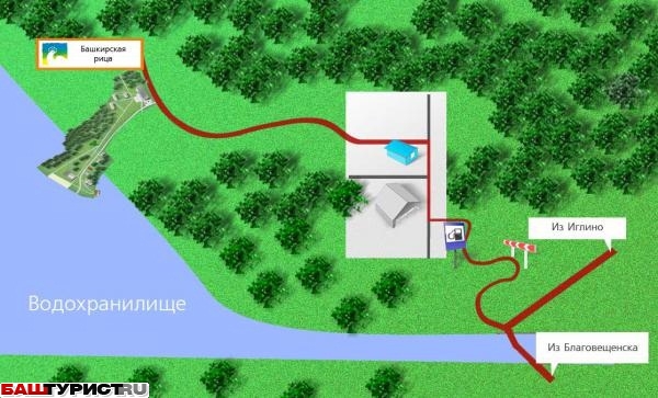 Как доехать до базы отдыха Башкирская Рица