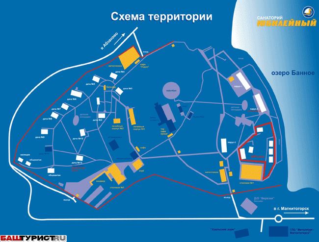 Схема территории санатория Юбилейный