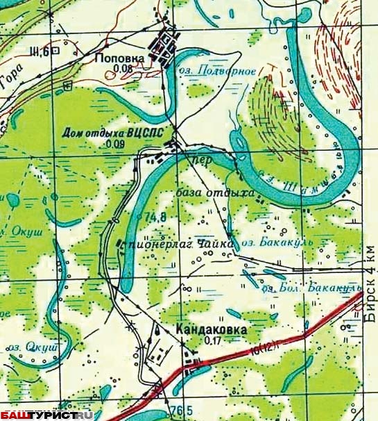 Озеро Шамсутдин на карте