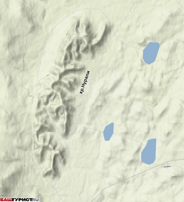 Хребет Нурали. Карта рельефа