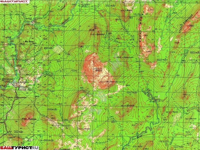 Карта гора Ямантау