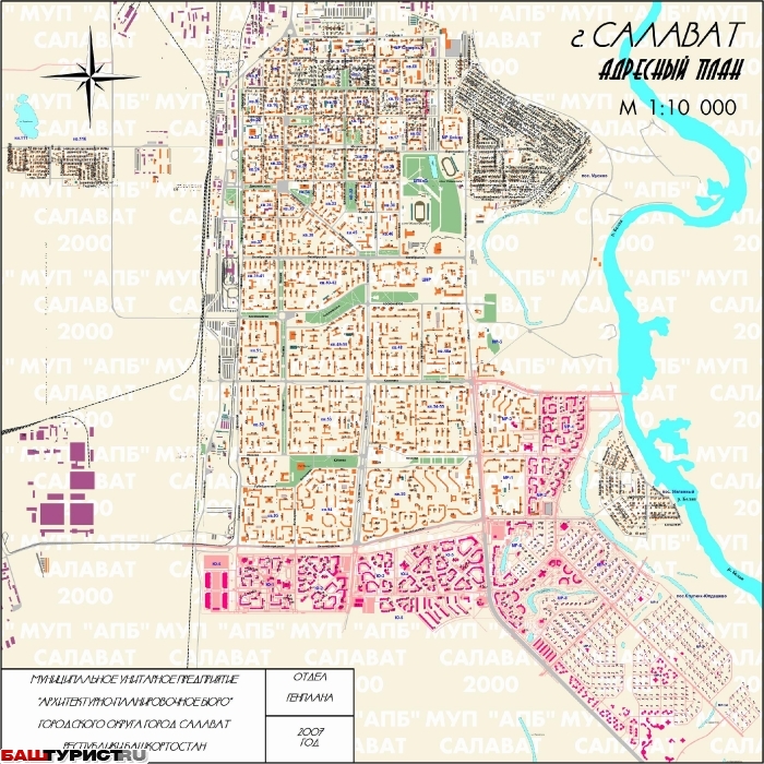 Карта город Салават (респ.Башкортостан)