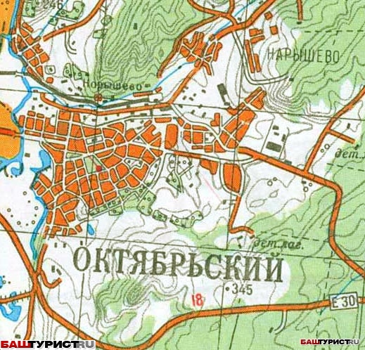 Карта город Октябрьский