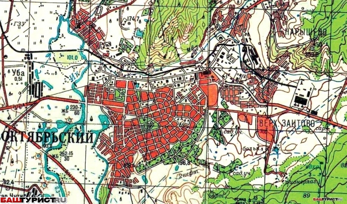 Карта города Октябрьский