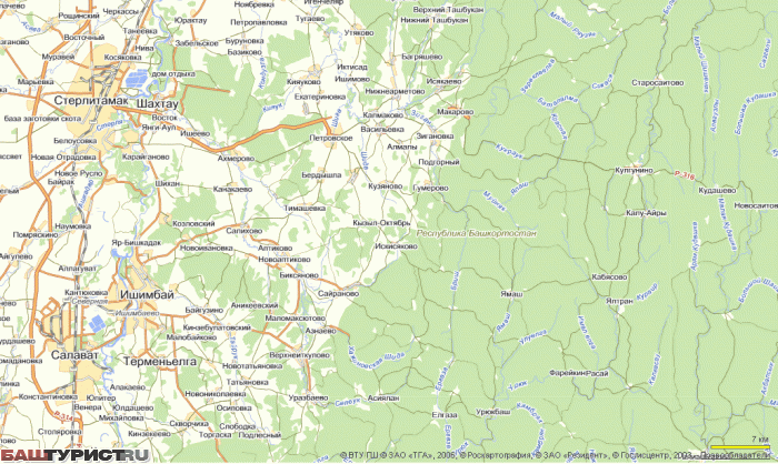 Карта со спутника бурзянский район