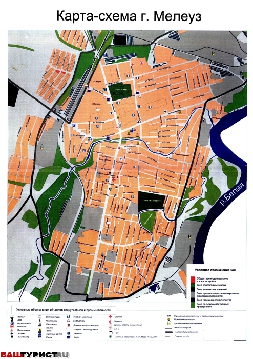 Карта города Мелеуз с улицами