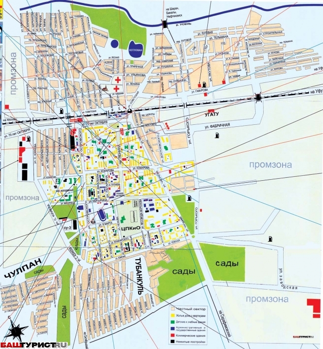 Карта улиц города Туймазы