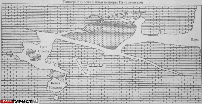 Пещера Игнатьевская схема план