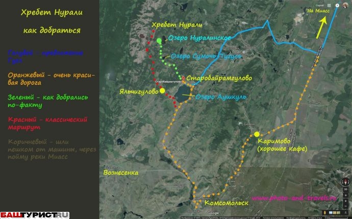 Хребет Нурали. Маршрут карта