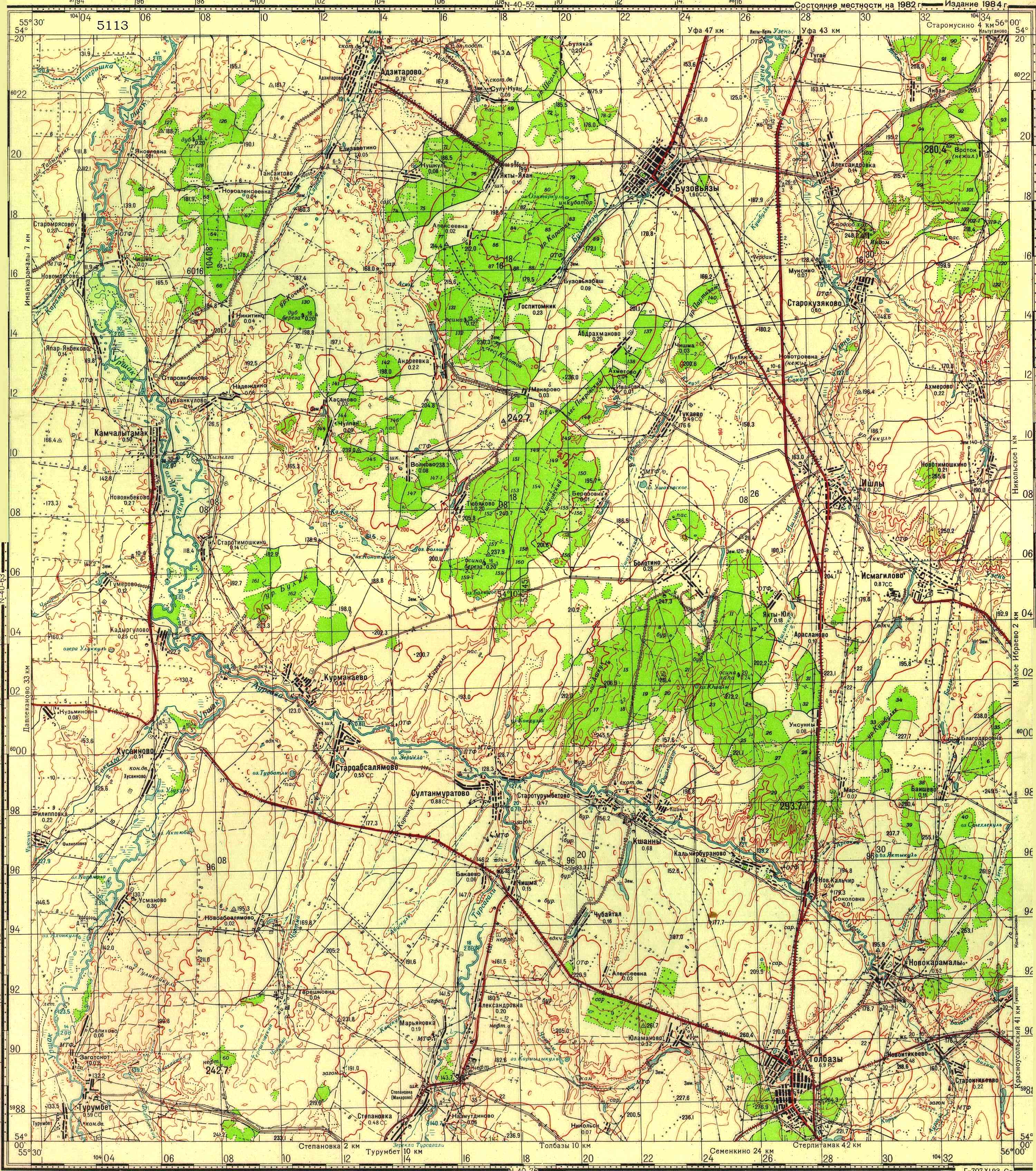 Спутниковая карта башкирии