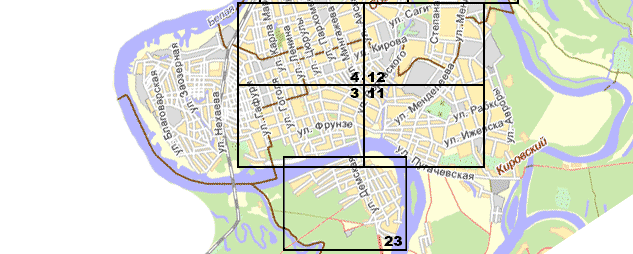 Подробная карта Уфы, с нумерацией домов